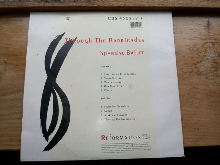Spandau Ballet - Through The Barricades 12in Vinyl