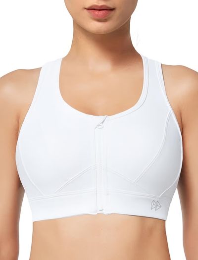 Brand new Women's High Support Front-Closure Sports Bra Wide Straps Unpadded