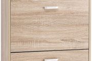 _shoe cabinet with 3 flaps shoe rack Schuhkipepr shoe chest, oak-colored, adjustable 60 x 120 x 24 cm (W x H x D), oak look