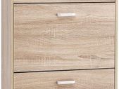 shoe cabinet with 3 flaps shoe rack Schuhkipepr shoe chest, oak-colored, adjustable 60 x 120 x 24 cm (W x H x D), oak look