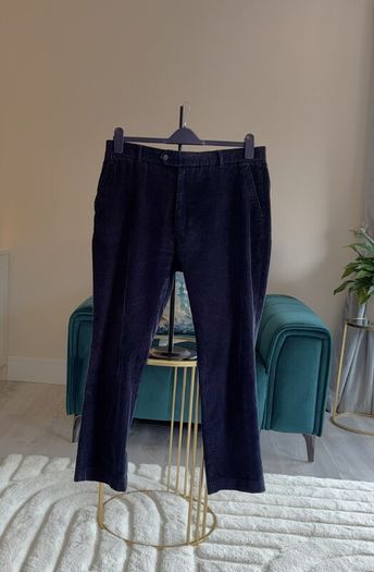 Mens Navy Corduroy Trousers from Gurteen