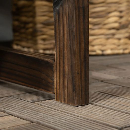 Outdoor Wooden Garden Bench, Patio Loveseat Chair with Slatted Backrest and Smooth Armrests for Two People, for Yard, Lawn, Porch, Carbonised Finish