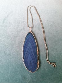 Dragon Vein Agate Pendant on Stg Silver Chain