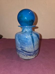 Blue Glass Bottle with Stopper