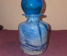 Blue Glass Bottle with Stopper