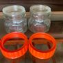 Pair Vintage 500ml 1970s Ravenhead Glass Kilner Jars With Orange Screw Lids Image 6