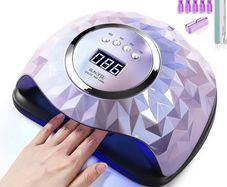 FREE EXPRESS SHIPPING 248W UV LED Nail Lamp with 60 Lamp Beads, UV Light for Nails Gel Polish Faster Curing Lamp Nail Dryer with 4 Timers, Auto Sensor, Home Salon Nail Art Light Tools for Fingernail