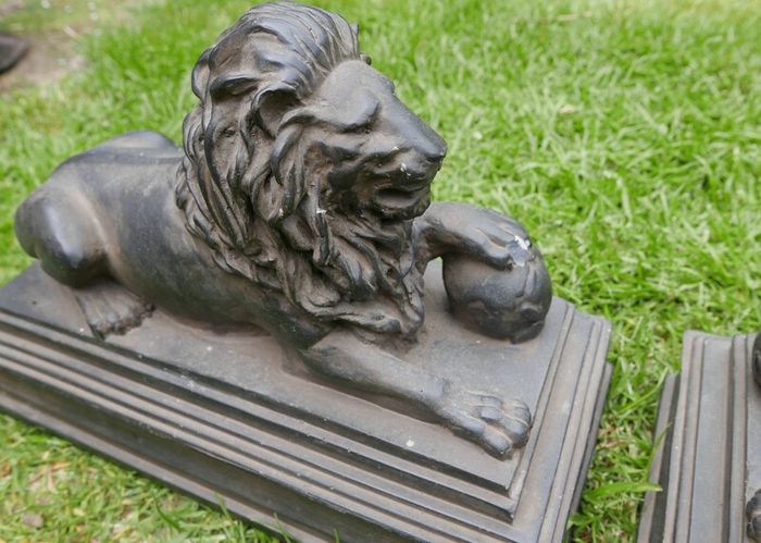 Antique  Pair of Bakelite Sculpture Lions
