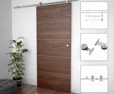 Sliding Door Hardware Kit 183 cm Stainless Steel Silver