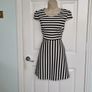 Atmosphere SIZE 10 black  & White Striped Short Sleeved Skater Dress Image 5