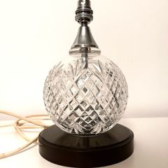 Galway Crystal Table Lamp Antique Style Cut Glass and Wooden Nase