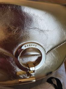Sandro gold leather handbag