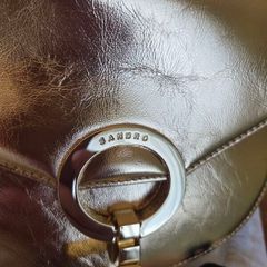 Sandro gold leather handbag