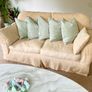 Two 2-seater linen sofas Image 6