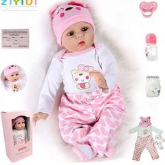 Realistic 22 inch 55 cm Reborn Dolls Baby Girls Lifelike Soft Silicone Vinyl Reborn Babies Lovely Lifelike Cute Toddler Girl Toy That Look Real Newborn Reborn Doll (FREE POSTAGE)