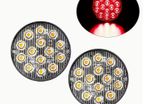 Stay on or flashing 2PCS 14LED Light Round Flashing Light, 12V-24V, Suitable for Car, SUVs, Trucks, Trailers, 2 Light Modes