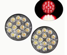 2PCS 14LED Light Round Flashing Light, 12V-24V, Suitable for Car, SUVs, Trucks, Trailers, 2 Light Modes