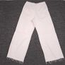 Zara Off White Cream Belted Frayed Hem Wide Leg Cargo Utility Jeans Size S Image 7