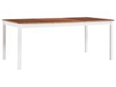 Dining Table White and Brown 180x90x73 cm Pinewood