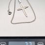 925 Vintage Sterling Silver Signed Cross Necklace Image 10