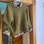 Zara Olive Green Oversized  V Neck Jumper  Size Large Image 2