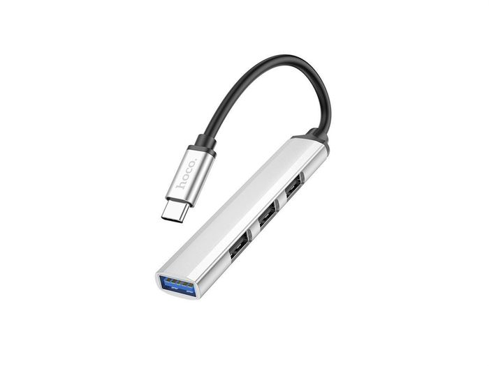 Hoco HB26 Aluminum Alloy 4 in 1 Type-C to USB3.0+ USB2.0 3 Adaptor Tarnish