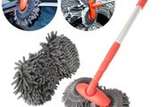 Car Washer Mop Foam Wash Brush Double Brush Head Roof Window Cleaning Maintenance Three-Section Telescopic Mop Car Accessories