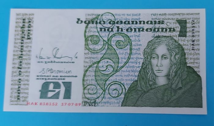 Irish 1989 "Queen Meibh" one pound in uncirculated condition