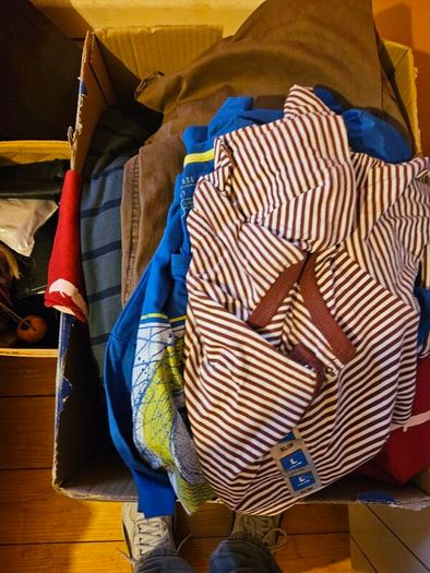 Large Job Lot of Ladies and Mens Clothes Shoes Hats Bags Handbags