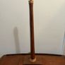 Vintage teak and beech Turned wood table lamp c1970 Image 6
