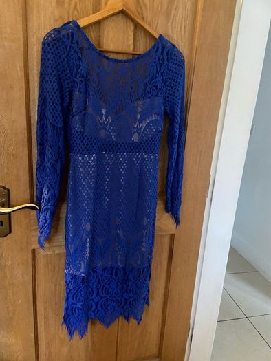 Stunning royal blue designer dress by love triangle size 14