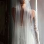 Medieval Drape Veil Ivory Cathedral Length Image 2