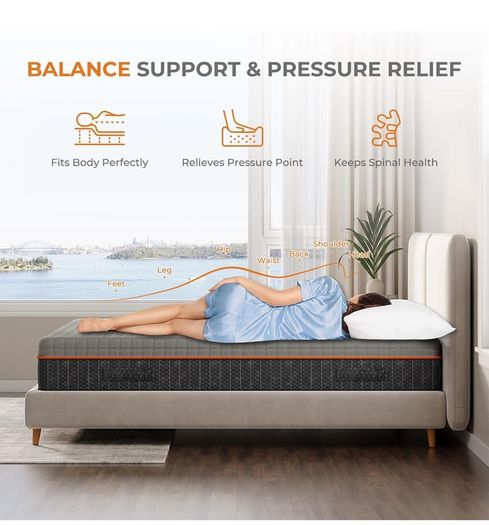 King Size Mattresses 5FT, 20CM Gel Memory Foam Mattress, Breathable