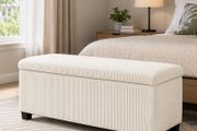 Storage ottoman With Storage Bench Beige