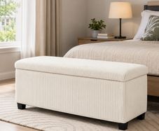 Storage ottoman With Storage Bench Beige