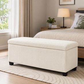 Storage ottoman With Storage Bench Beige