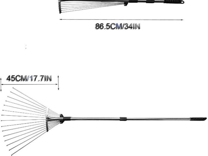 Garden Leaf Rake,Grass Rake for Lawn,Adjustable Lawn Grass Rake for Grass Cleaning Fallen Leaves Weeds,34 to 63-Inch Adjustable Gardening Tools 160cm (FREE POSTAGE)