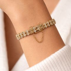9ct gold diamond bracelet.