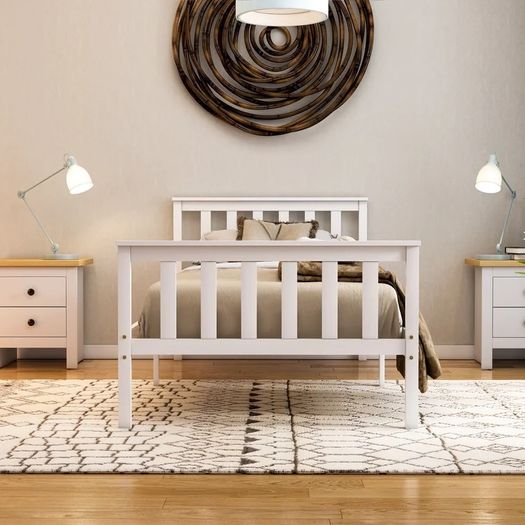 Solid Wood White Milan Bed Frame (FREE P&P)
