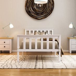 Solid Wood White Milan Bed Frame (FREE P&P)
