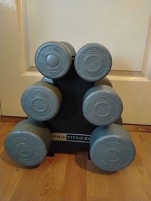 dumbbells with stand