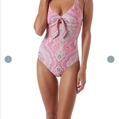 Melissa Odabash Lisbon Pink Paisley Swimsuit