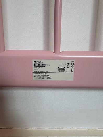IKEA Pink Minnen Extendable Kids Bed and Mattress