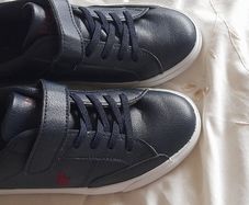 Ralph lauren navy leather  trainer size 3