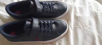 Ralph lauren navy leather  trainer size 3