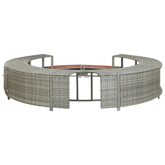Spa Surround Grey Poly Rattan