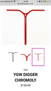Red YGW oversized Digger Bars