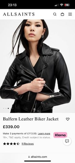 ALL SAINTS Balfern genuine leather jacket ladies jacket