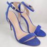Womens Office Blue Leather Buckle High Heels UK Size 7 Image 4