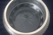 Antique silver mounted cut glass bowl.